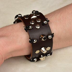 Hand Studded Leather Bracelet